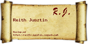 Reith Jusztin névjegykártya